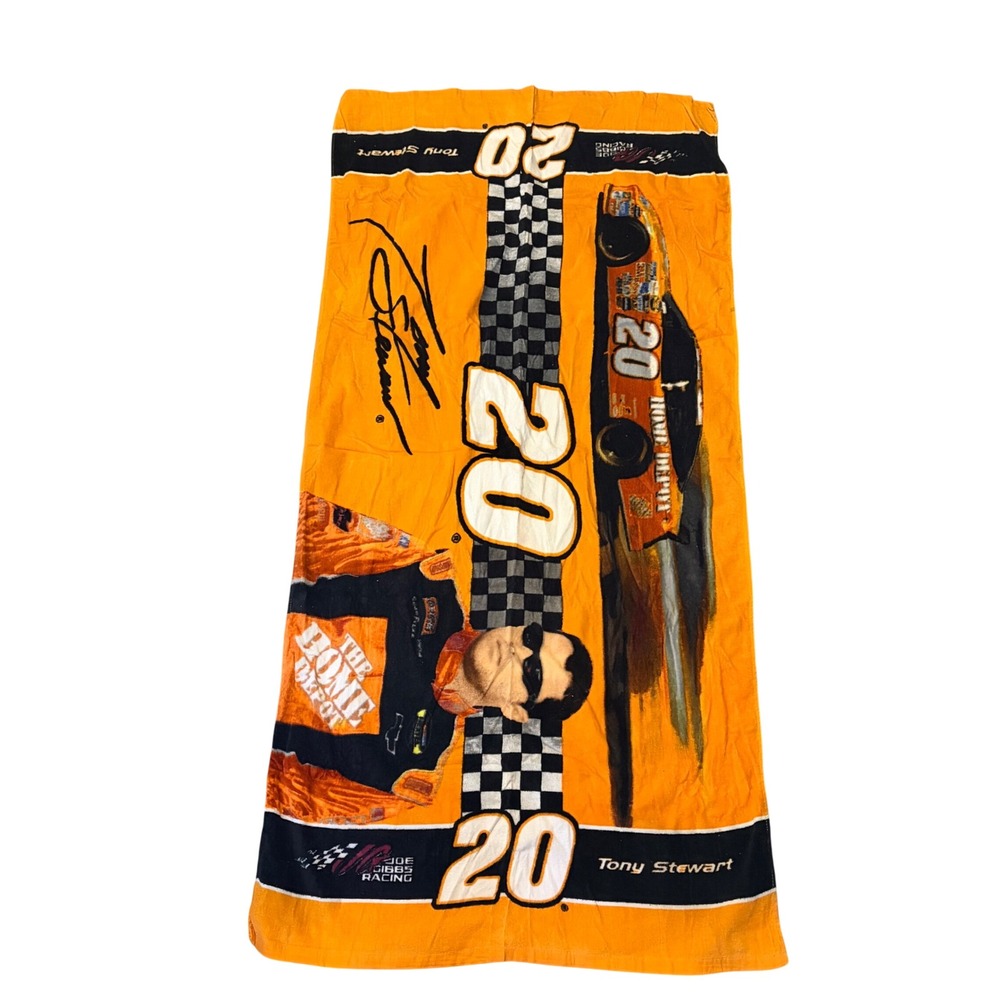 Tony Stewart NASCAR #20 Home Depot Beach Towel Joe Gibbs Racing McArthur Orange